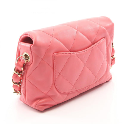 CHANEL Pink Lambskin Shoulder Bag