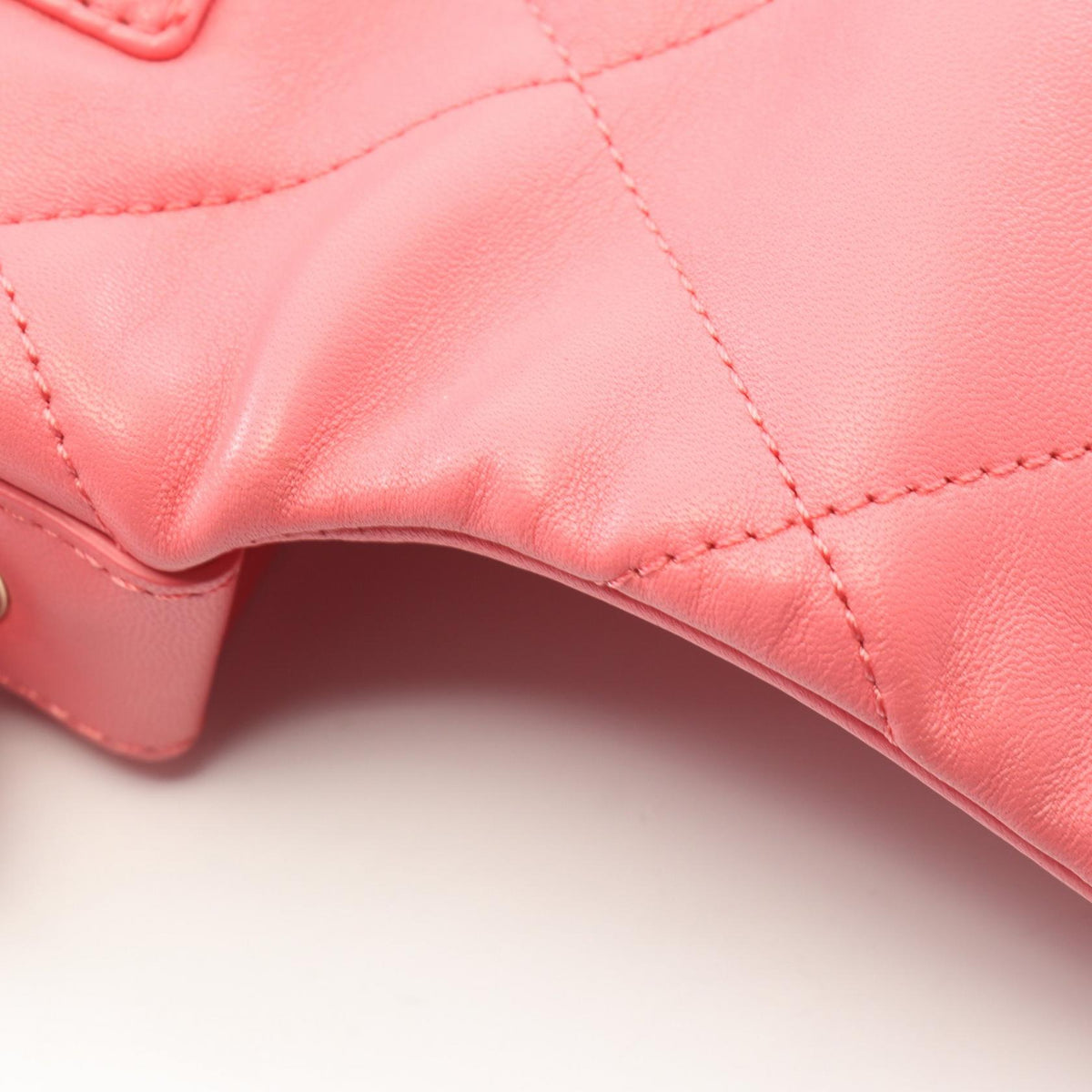CHANEL Pink Lambskin Shoulder Bag