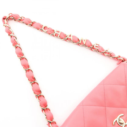 CHANEL Pink Lambskin Shoulder Bag