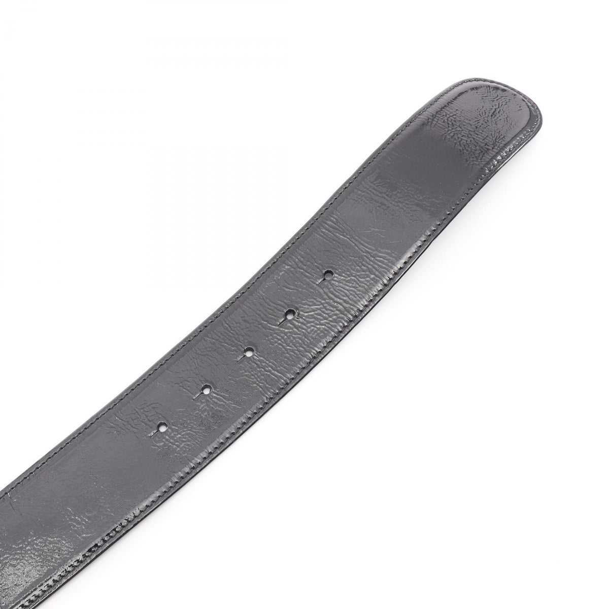 CHANEL CC Mark Patent Leather Belt Black Size 85/34