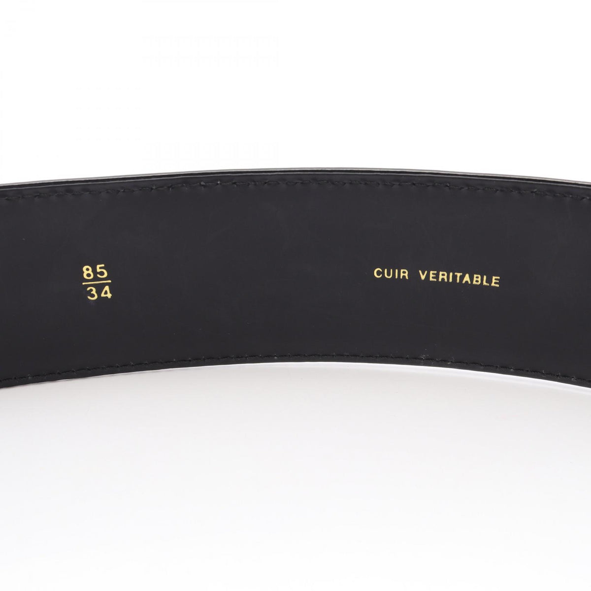 CHANEL CC Mark Patent Leather Belt Black Size 85/34