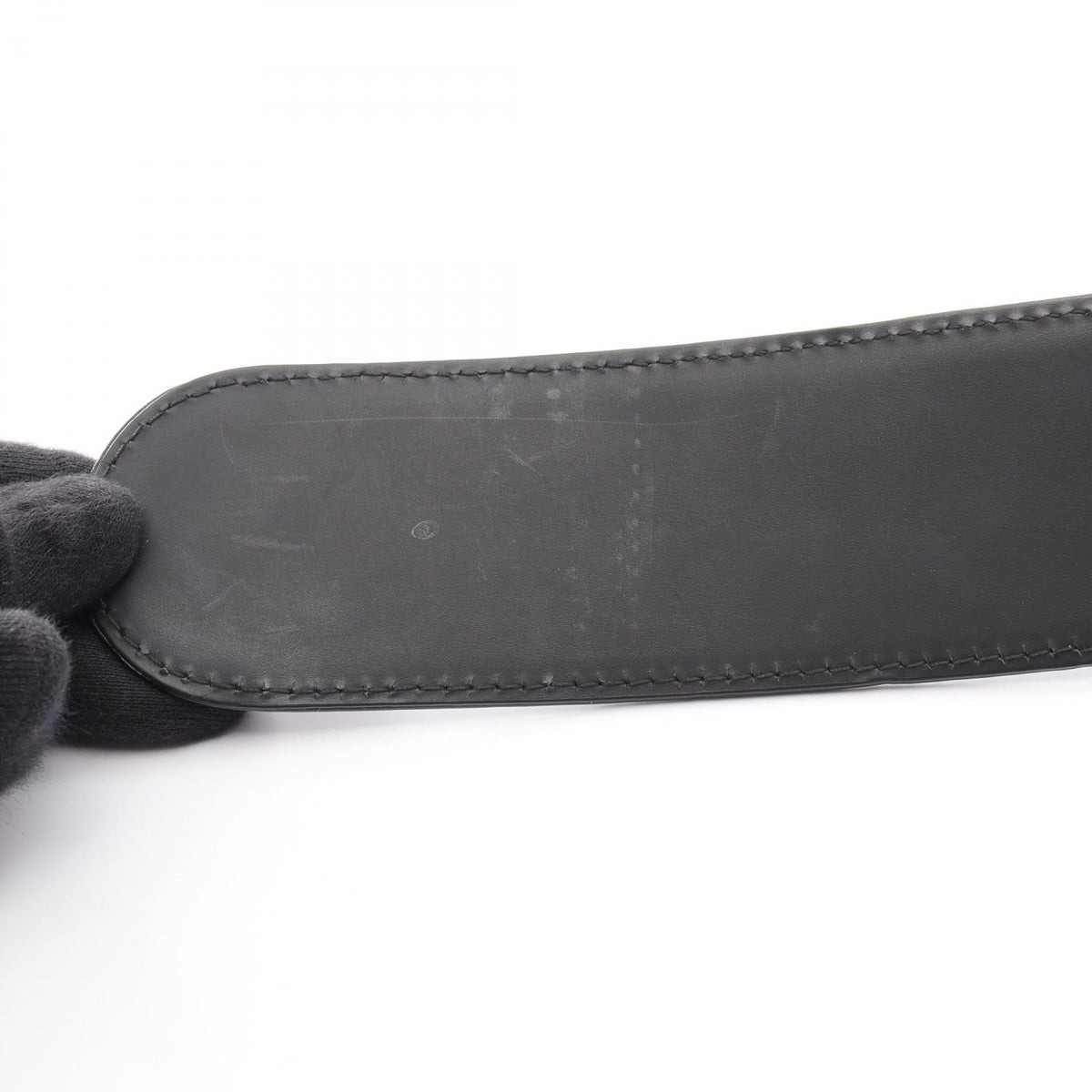 CHANEL CC Mark Patent Leather Belt Black Size 85/34