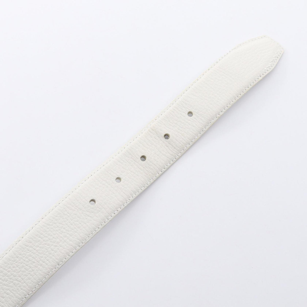 DOLCE & GABBANA Logo Buckle Leather Belt White Size 90CM