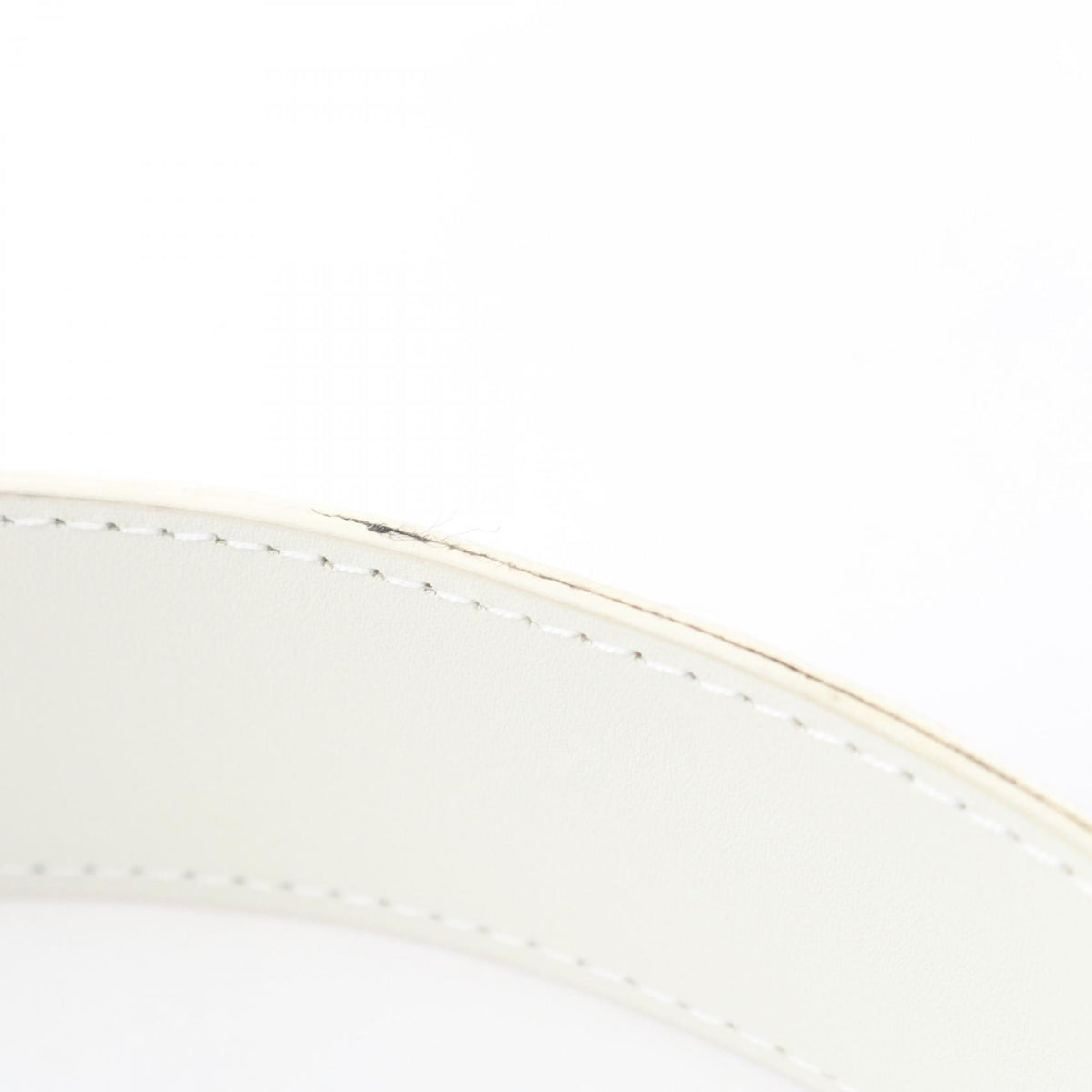 DOLCE & GABBANA Logo Buckle Leather Belt White Size 90CM