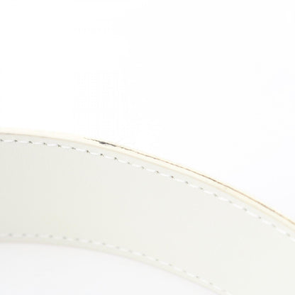 DOLCE & GABBANA Logo Buckle Leather Belt White Size 90CM