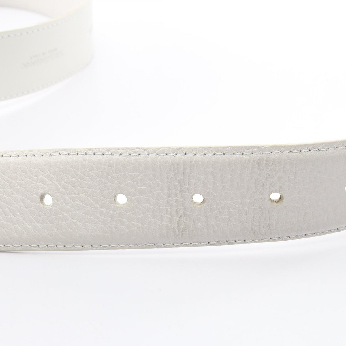 DOLCE & GABBANA Logo Buckle Leather Belt White Size 90CM