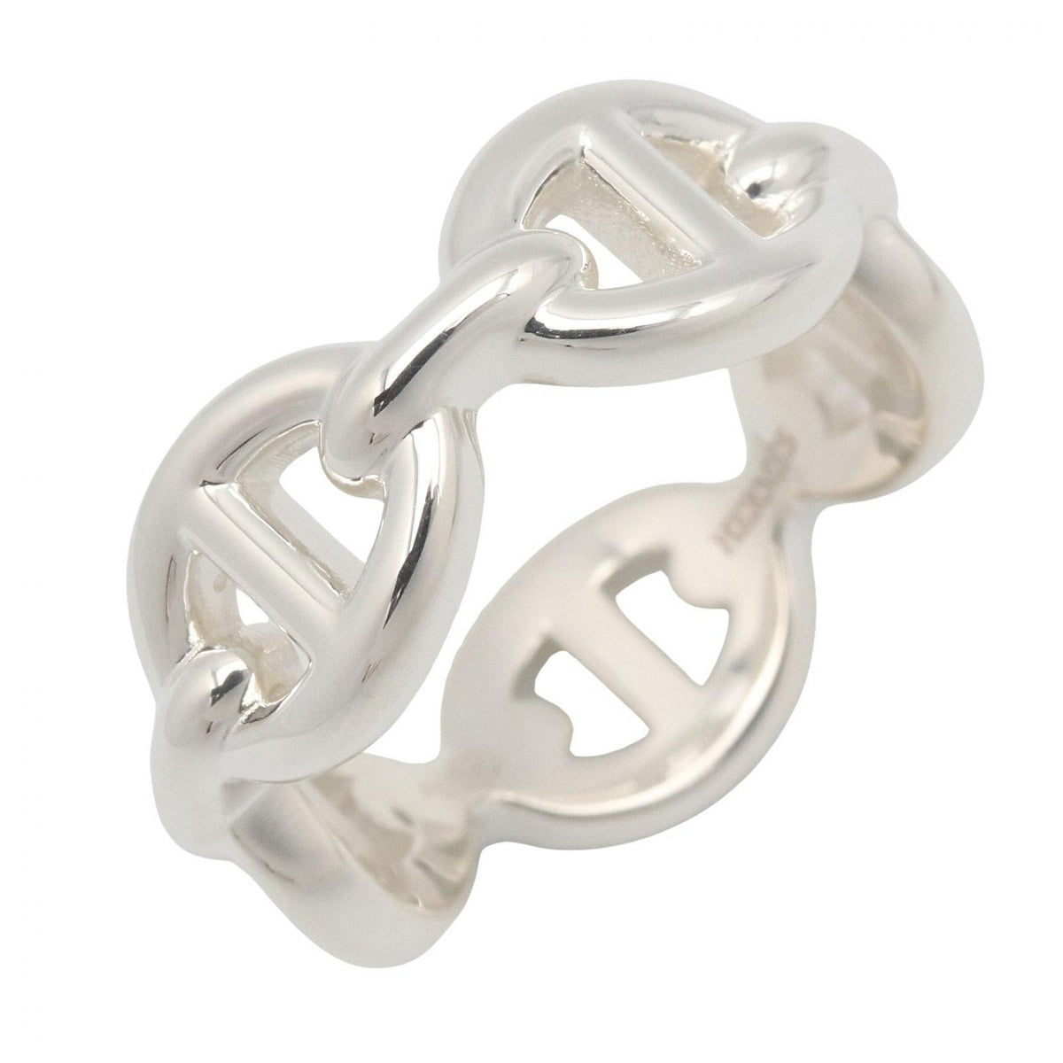 HERMES Chaine d'Ancre Enchainee Ring Silver925 Size JP 9.5
