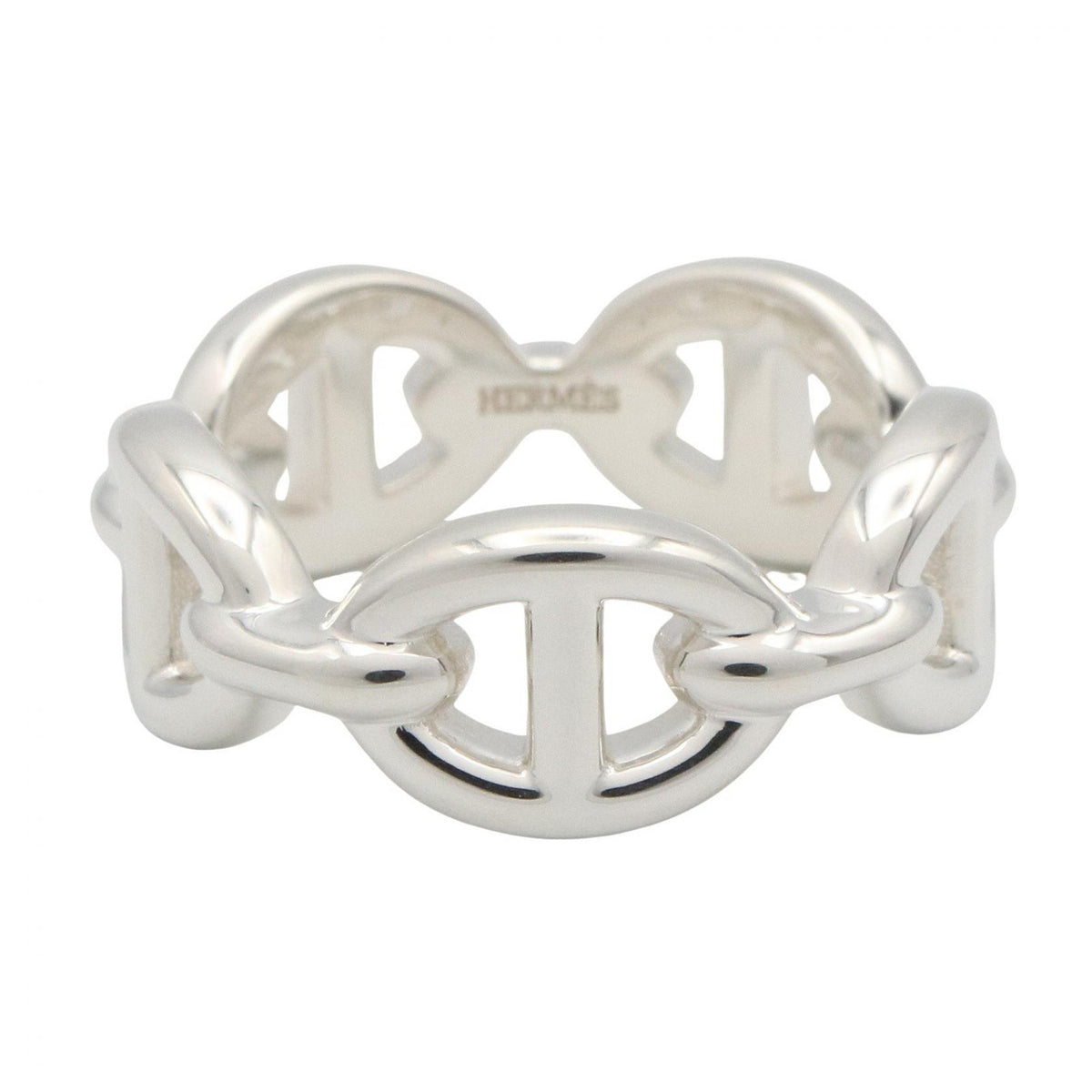 HERMES Chaine d'Ancre Enchainee Ring Silver925 Size JP 9.5