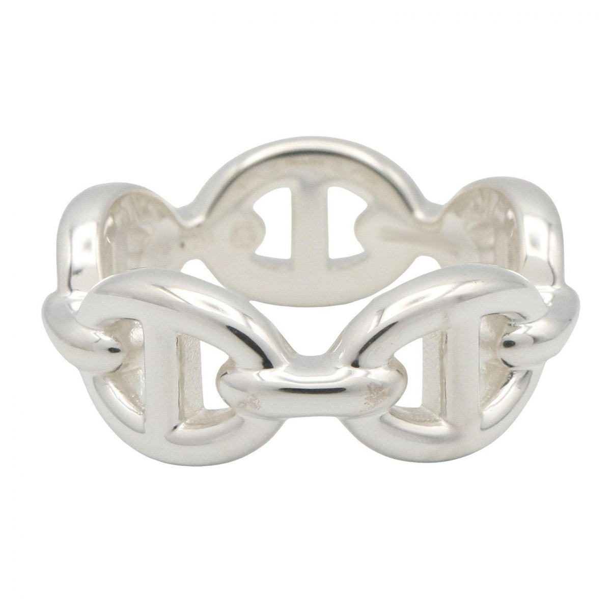 HERMES Chaine d'Ancre Enchainee Ring Silver925 Size JP 9.5