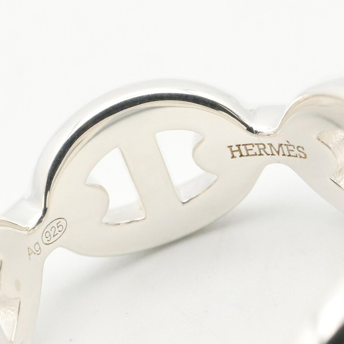 HERMES Chaine d'Ancre Enchainee Ring Silver925 Size JP 9.5
