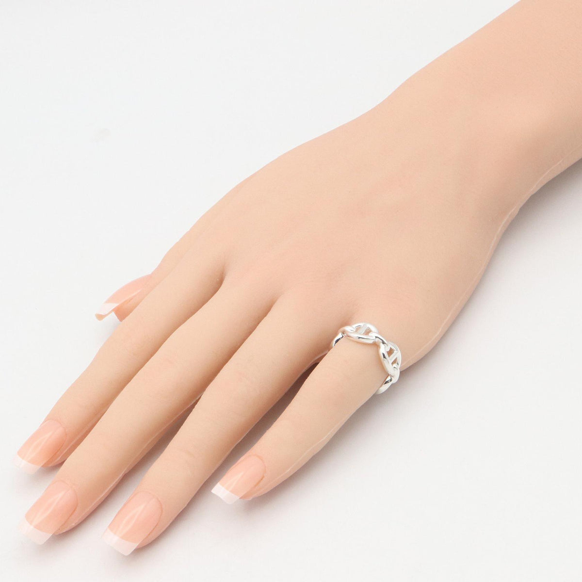 HERMES Chaine d'Ancre Enchainee Ring Silver925 Size JP 9.5