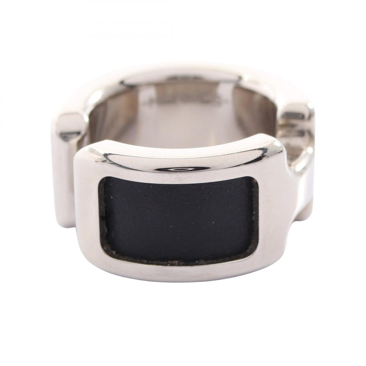 HERMES Olympe PM Stainless Steel Leather Black