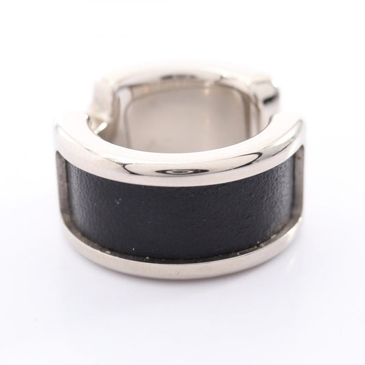 HERMES Olympe PM Stainless Steel Leather Black