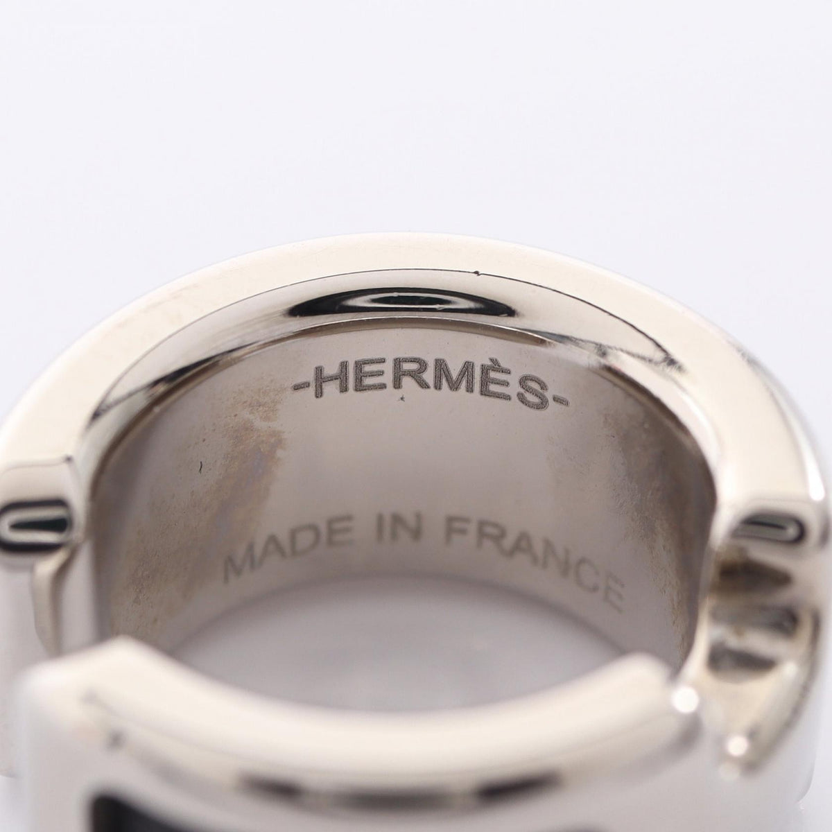 HERMES Olympe PM Stainless Steel Leather Black