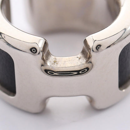 HERMES Olympe PM Stainless Steel Leather Black