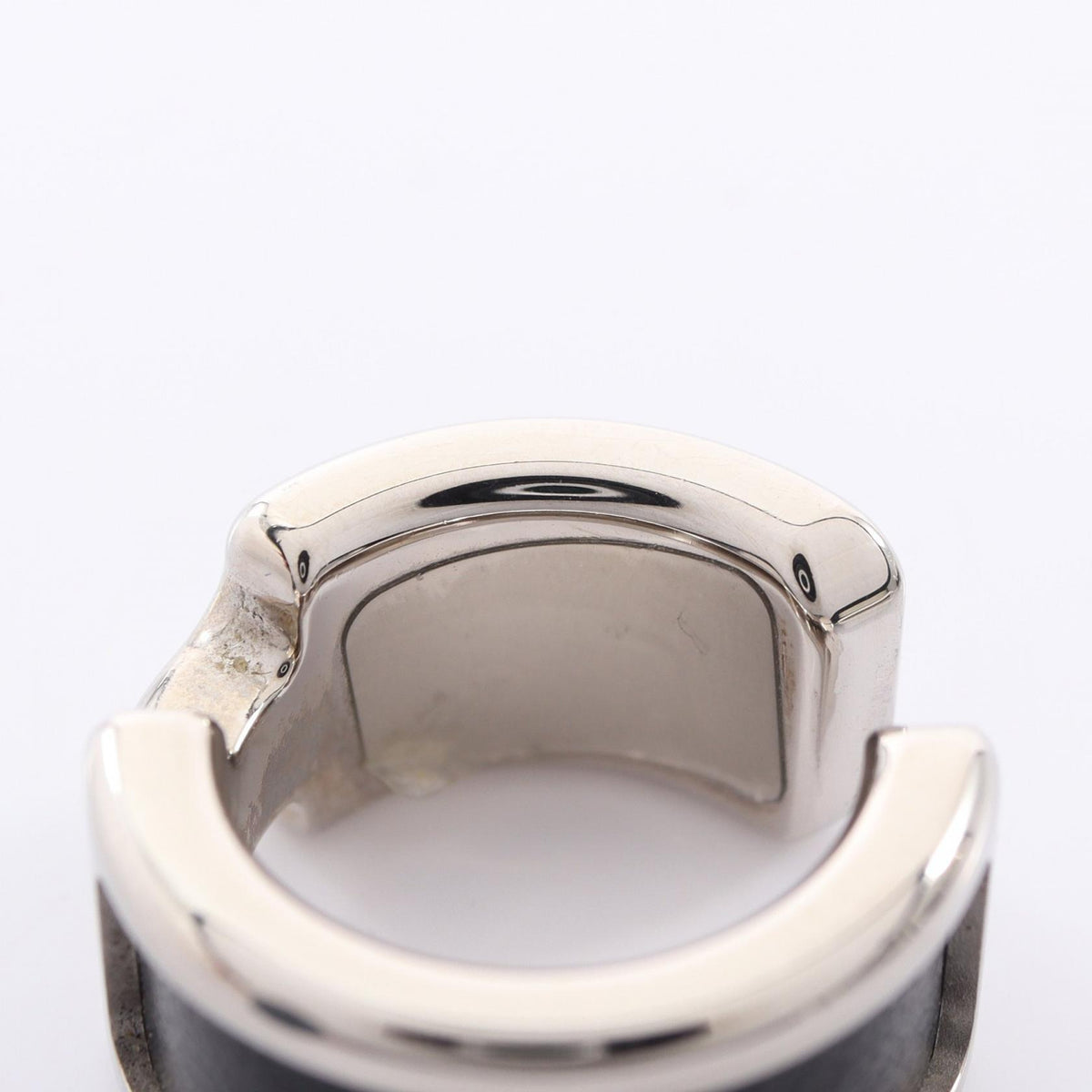 HERMES Olympe PM Stainless Steel Leather Black