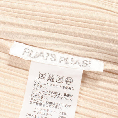 PLEATS PLEASE Pleated Velour Cardigan Beige Size 3