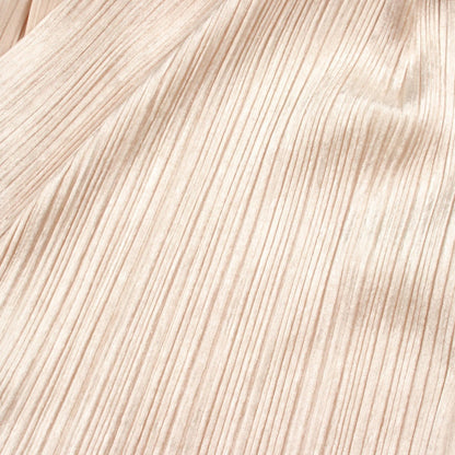 PLEATS PLEASE Pleated Velour Cardigan Beige Size 3
