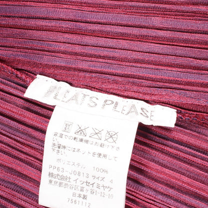 PLEATS PLEASE Pleated Polyester Cardigan Navy Purple Size 4
