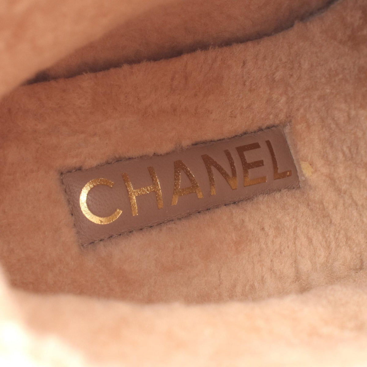 CHANEL Coco Mark Lace-Up Shearling Leather Boots Size 39
