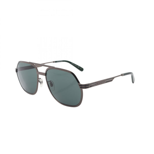 GUCCI Aviator Sunglasses Silver/Green GG09815002