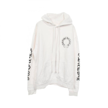 CHROME HEARTS Horseshoe Back Print Hoodie White Size S