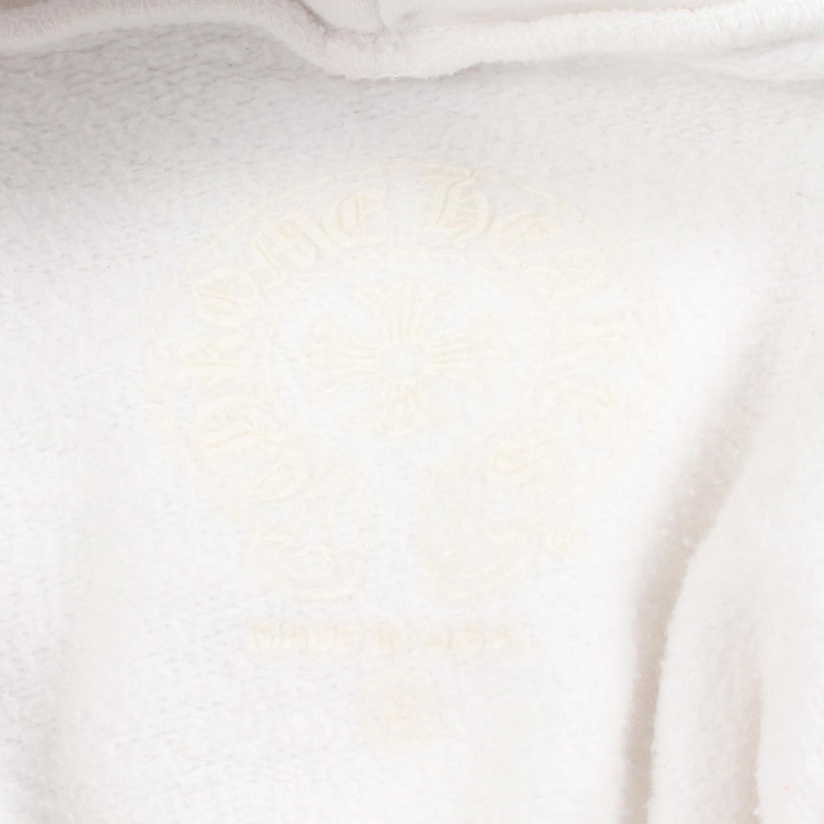 CHROME HEARTS Horseshoe Back Print Hoodie White Size S