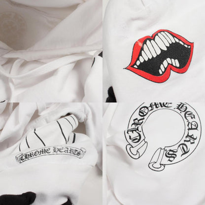 CHROME HEARTS Horseshoe Back Print Hoodie White Size S