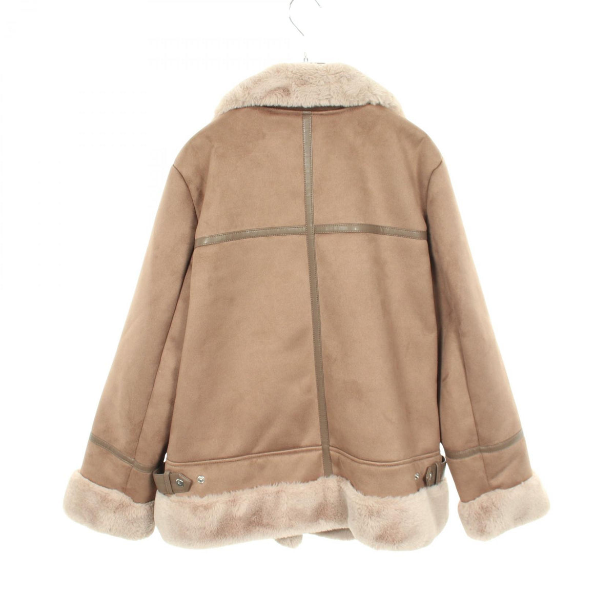 LAUREN RALPH LAUREN Faux Shearling Jacket Brown Size L