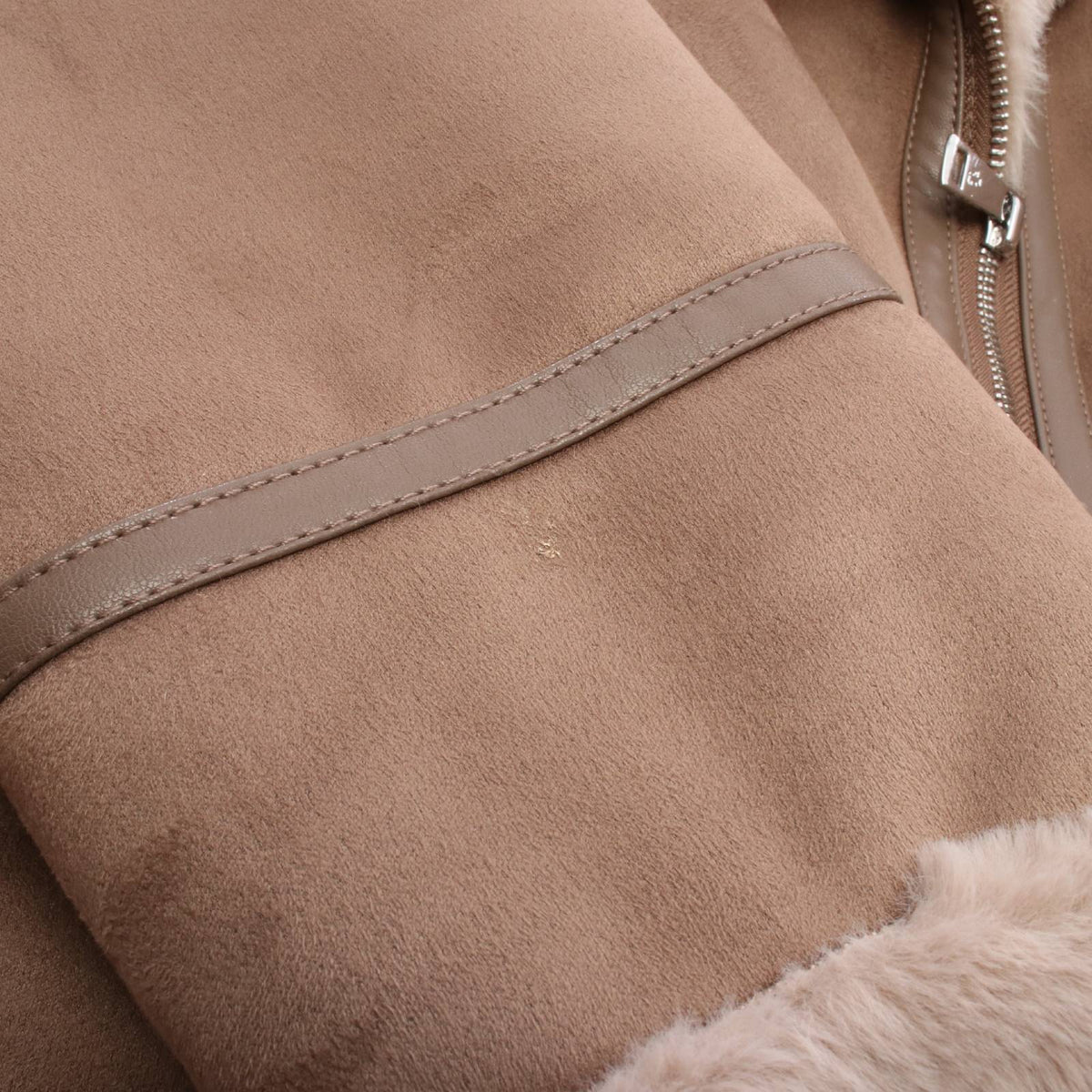 LAUREN RALPH LAUREN Faux Shearling Jacket Brown Size L