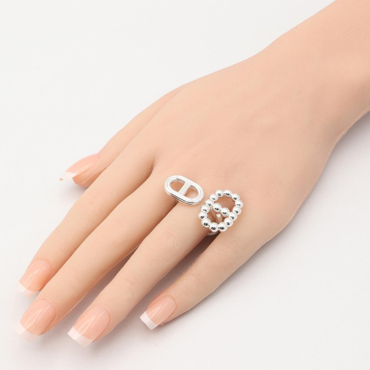 HERMES Chaine d'Ancre Alea 2 Ring Silver925 Size JP 13.5
