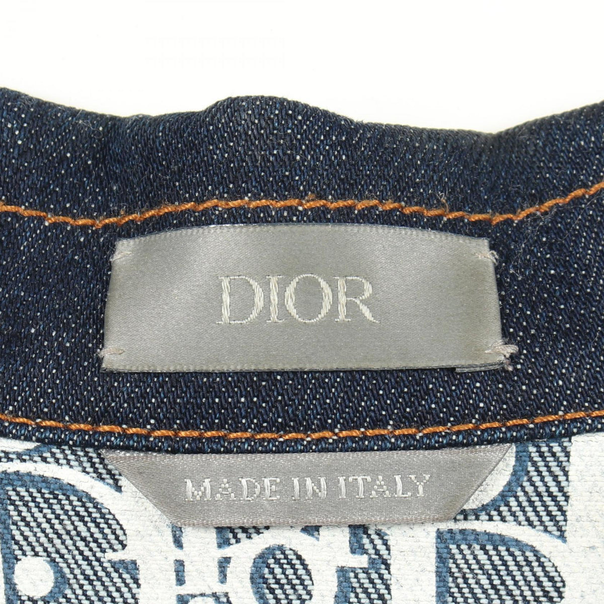 Dior Oblique Cotton Denim Jacket Navy Size 44