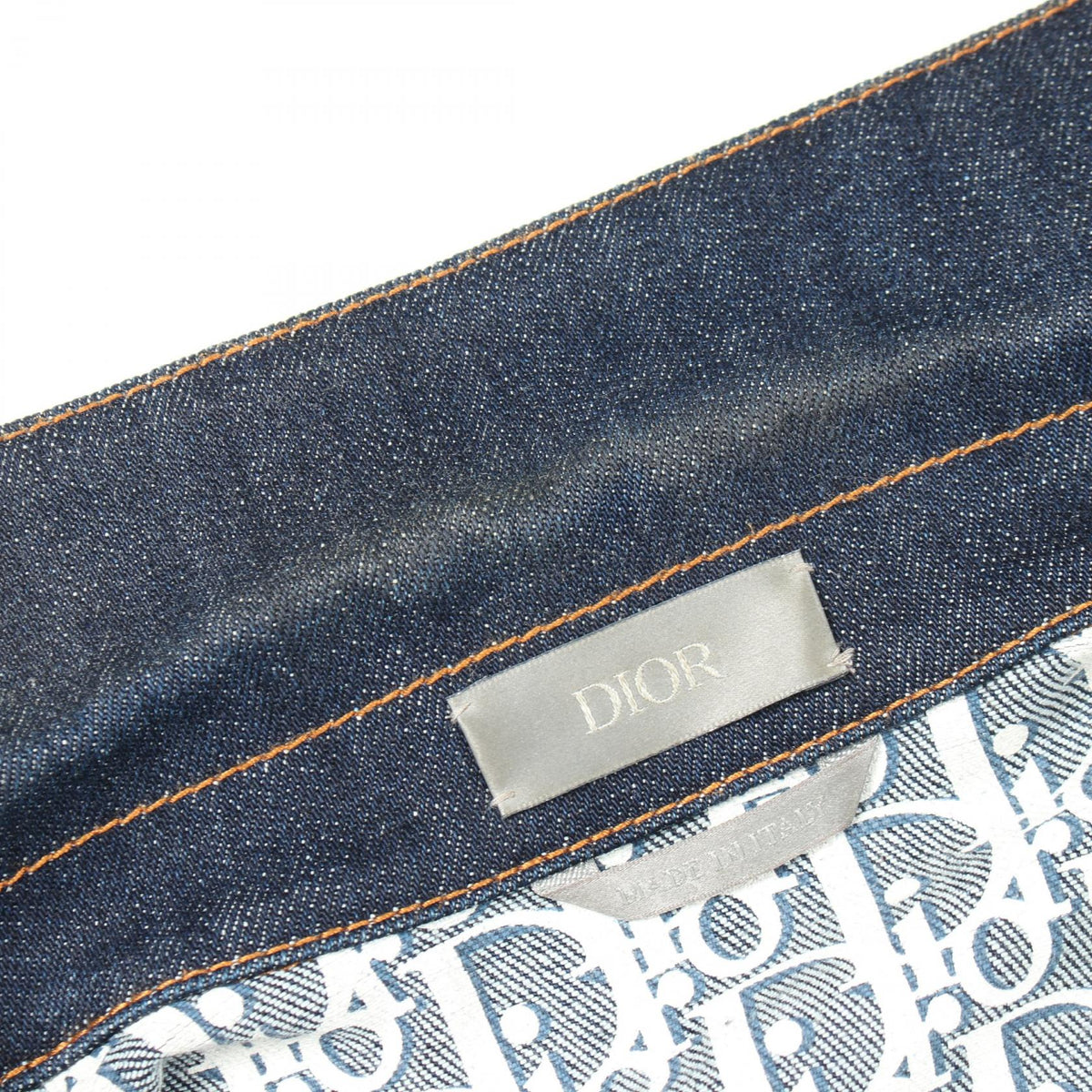 Dior Oblique Cotton Denim Jacket Navy Size 44