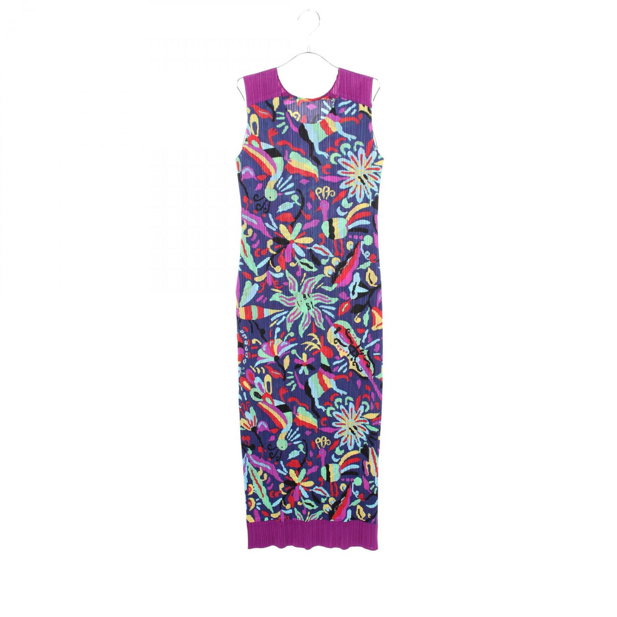 PLEATS PLEASE Pleated Allover Print Dress Blue Size 3