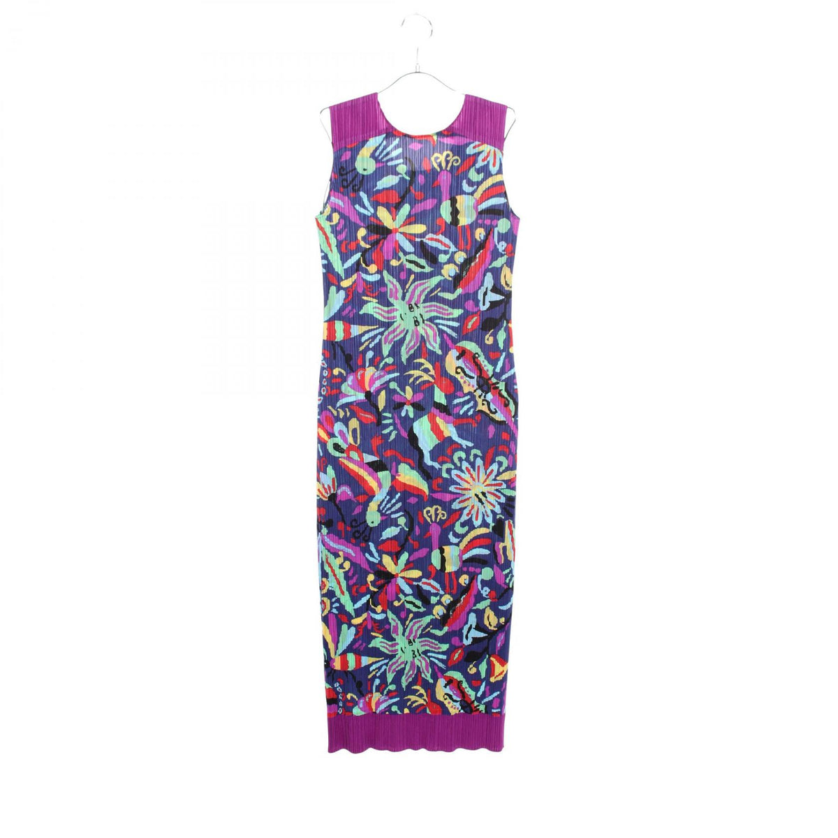 PLEATS PLEASE Pleated Allover Print Dress Blue Size 3