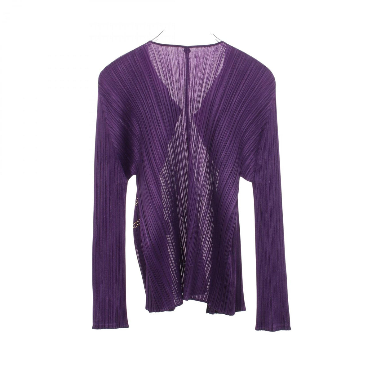 PLEATS PLEASE Pleated Embroidered Cardigan Purple Size 3