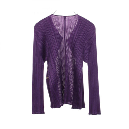 PLEATS PLEASE Pleated Embroidered Cardigan Purple Size 3