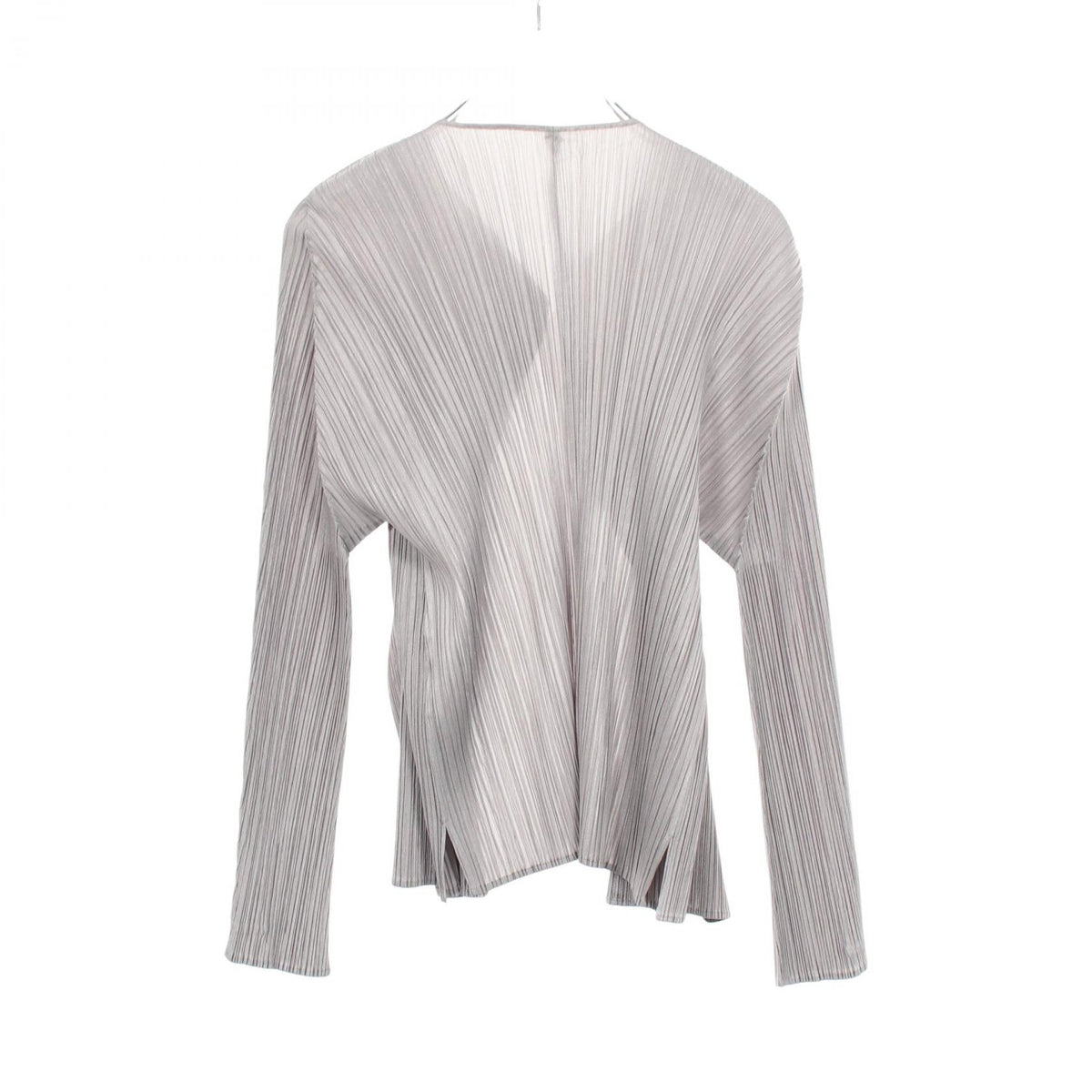 PLEATS PLEASE Pleated Polyester Cardigan Gray Size 3