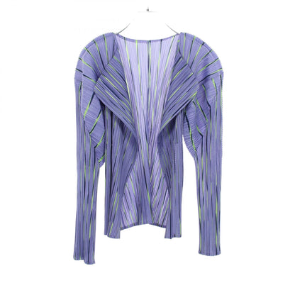 PLEATS PLEASE Pleated Stripe Cardigan Size 3