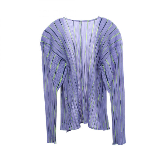 PLEATS PLEASE Pleated Stripe Cardigan Size 3