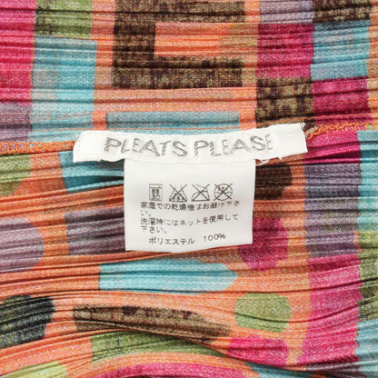 PLEATS PLEASE Pleated Sleeveless Print Dress Size 3