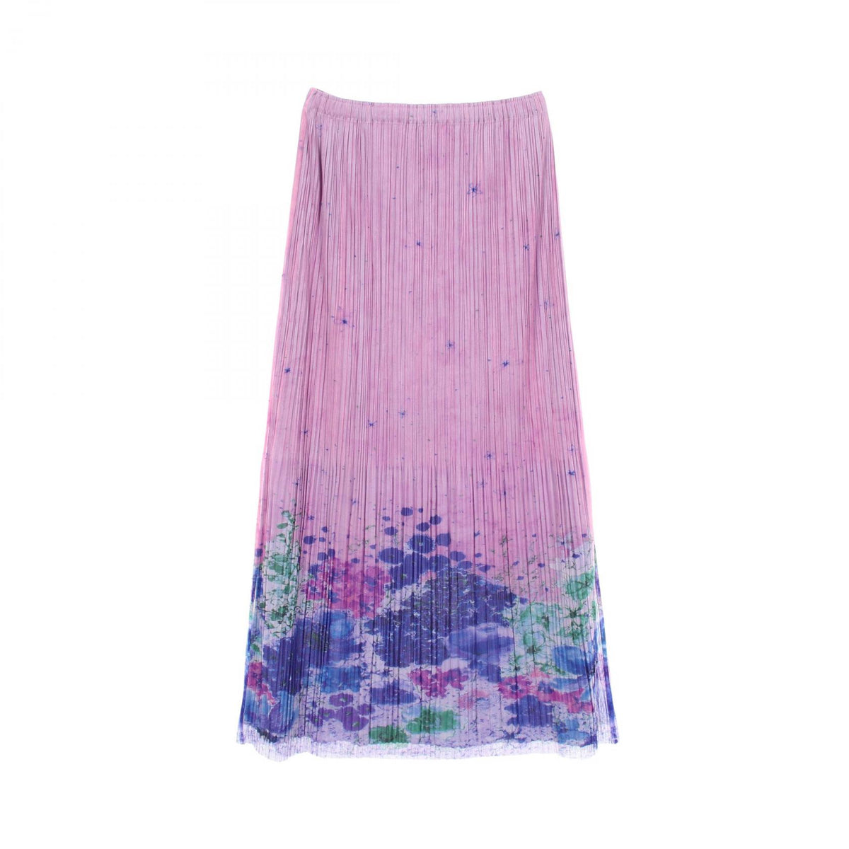 PLEATS PLEASE Pleated Floral Polyester Skirt Size 4
