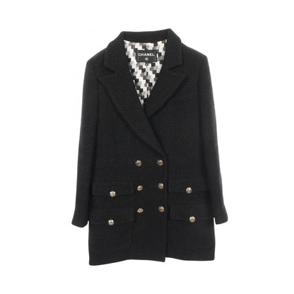 CHANEL Coco Button Double Breasted Blazer Black Size 34