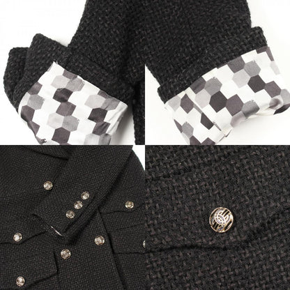 CHANEL Coco Button Double Breasted Blazer Black Size 34