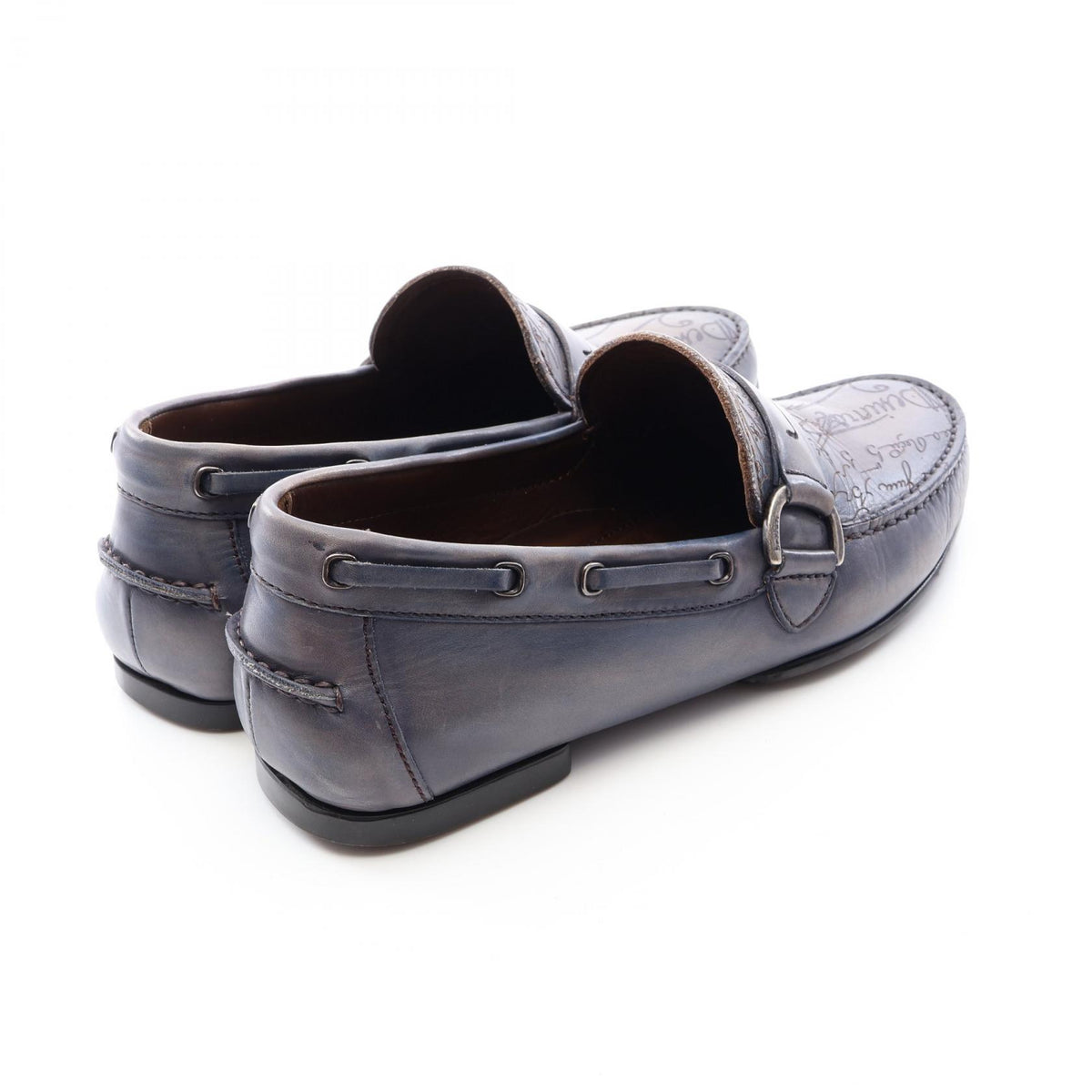 Berluti Antonin Calligraphy Leather Loafers Size 6