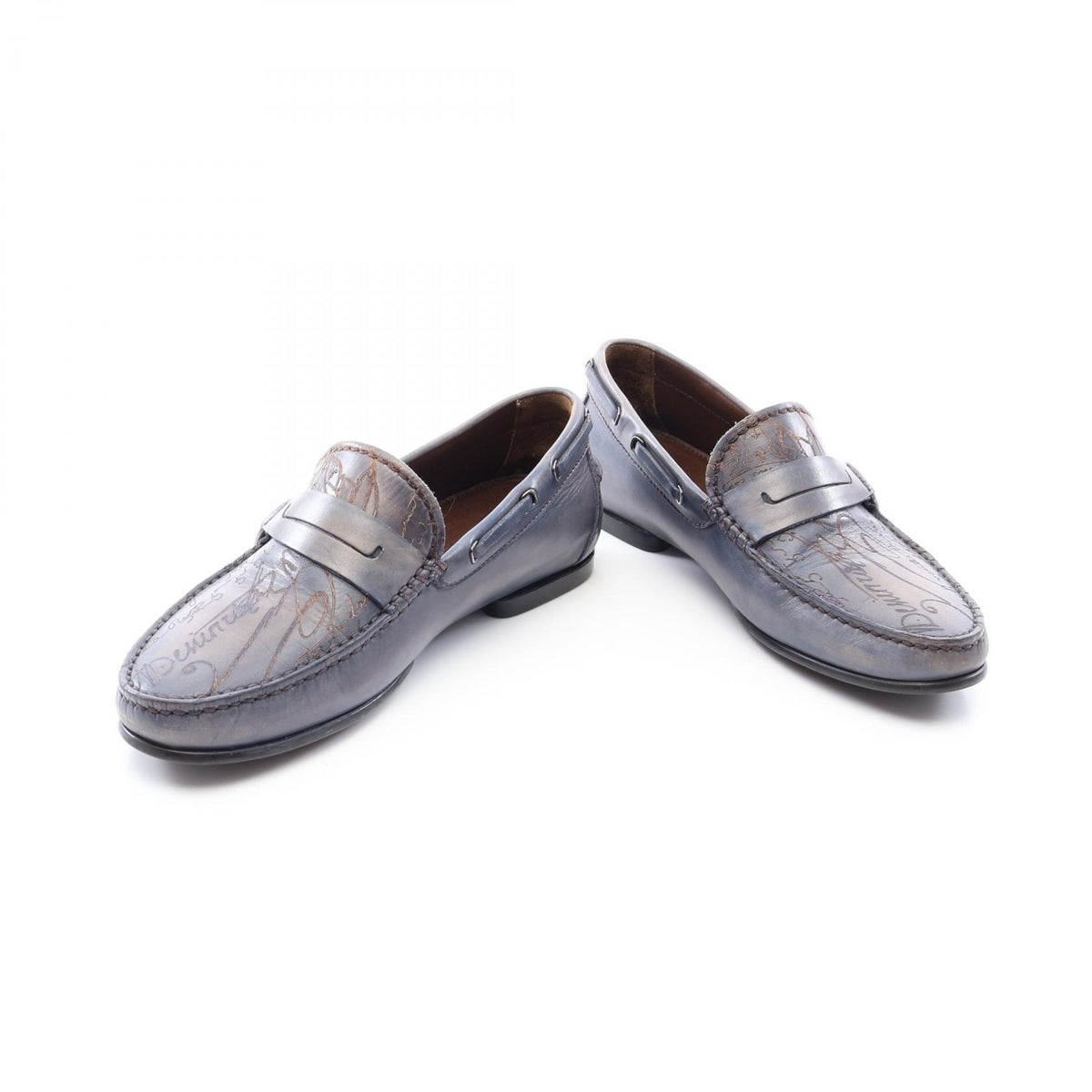 Berluti Antonin Calligraphy Leather Loafers Size 6