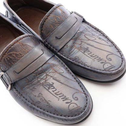 Berluti Antonin Calligraphy Leather Loafers Size 6