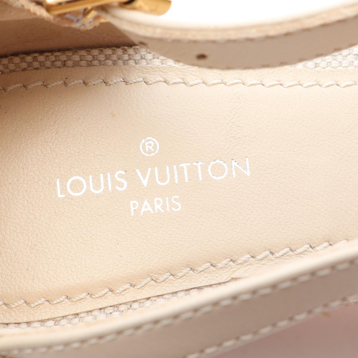 LOUIS VUITTON Monogram Espadrille Wedge Sandals Size 35