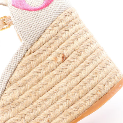 LOUIS VUITTON Monogram Espadrille Wedge Sandals Size 35
