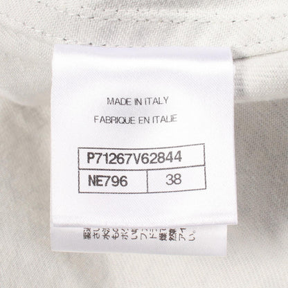 CHANEL Camellia Zip Up Cotton Jacket Black Size 38